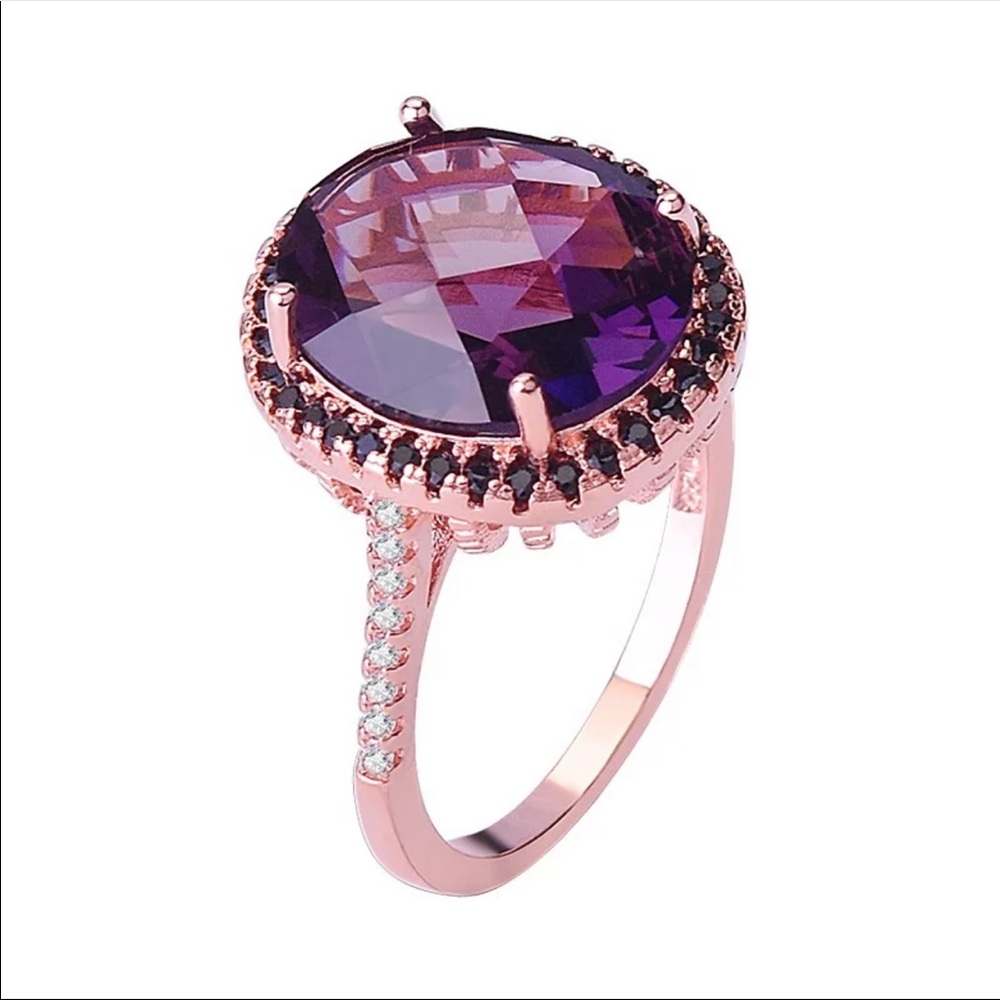 New Luxury Rose Gold Diamond Bridal Ring - Picture 3 of 5